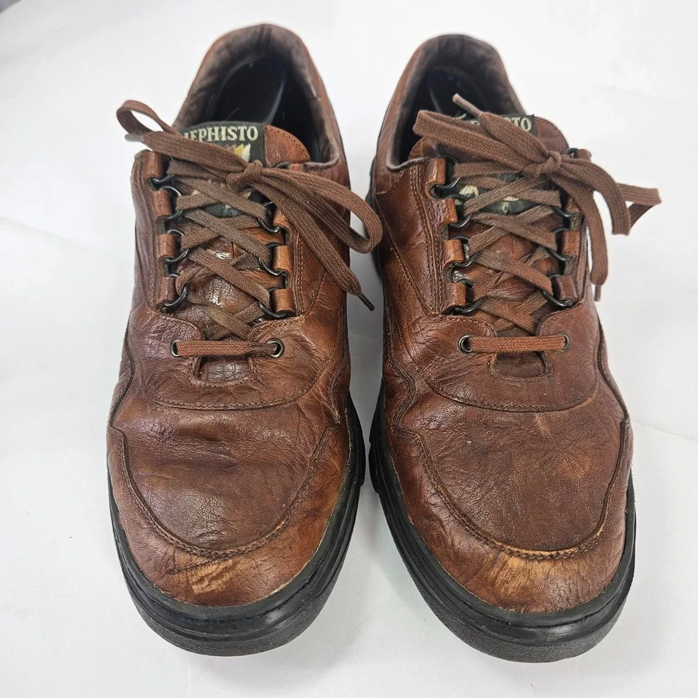 Mephisto Dribbler Runoff Air Mens Leather‎ Lace Up Casual Walking Shoes Brown 10